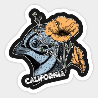 California State Bird and Flower Sticker